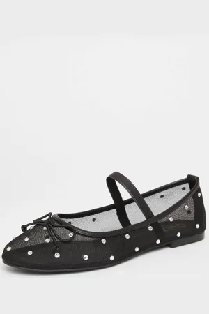 Quiz Womens Mesh Diamante Bow Pumps - 7