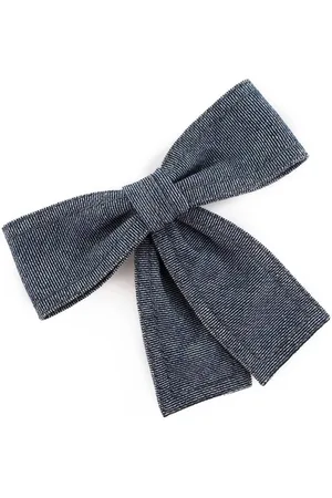 CHANEL Preloved Denim Bow Hair Accessory Women - Brooches - One Size