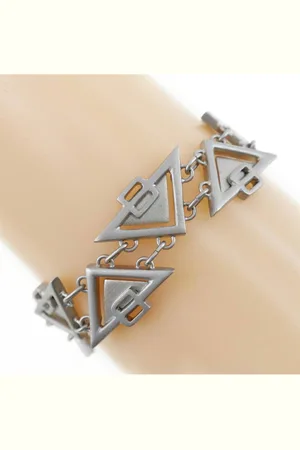 Bottega Veneta Preloved Geometric Triangle Bracelet Women - Silver - - One Size