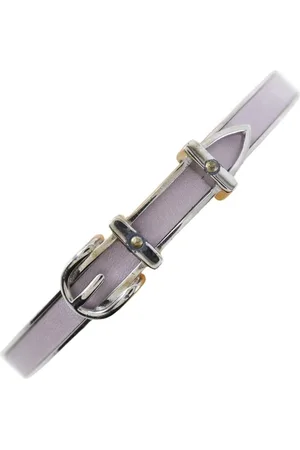 Hermès Preloved Leather Belt Buckle Bracelet Women - Silver - - One Size