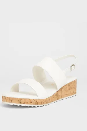Quiz Womens Wide Fit Double Strap Low Wedges - 4