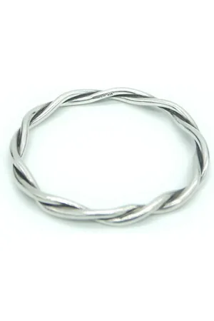 Tiffany & Co. Preloved Twisted 925 Silver Bangle Women Bracelets - - One Size