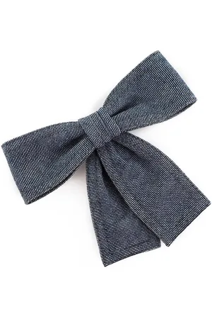 CHANEL Preloved Denim Hair Bow Classic Style Women - Brooches - One Size