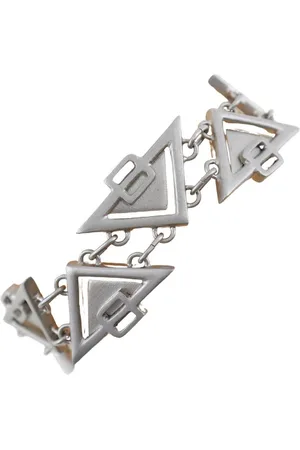 Bottega Veneta Preloved Geometric Cuff Bracelet Women - Silver - - One Size