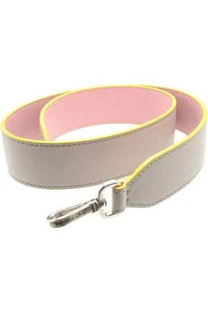 Fendi Preloved Leather Strap Pink Beige Unisex - Bags - One Size