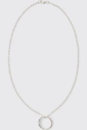 Boohoo Silver Ring Necklace - - One Size