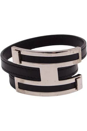 Hermès Preloved Hapi Bracelet Leather Palladium Women - One Size