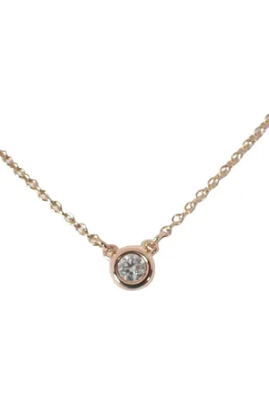 Tiffany & Co. Preloved Bezet Diamond Pendant Rose Gold Women Necklaces - - One Size