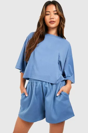 Boohoo Womens Boxy Crop T-shirt And Short Set - - XS
