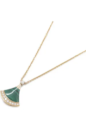 Bvlgari Preloved Malachite Diamond Pendant Necklace Women - Gold - - One Size