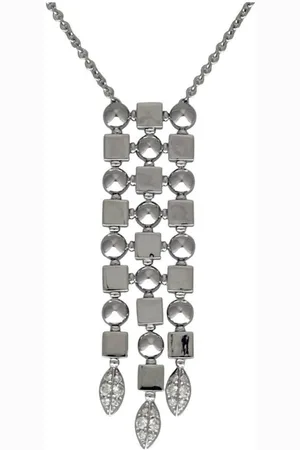 Bvlgari Preloved Geometric Pendant Necklace Women - Silver - - One Size