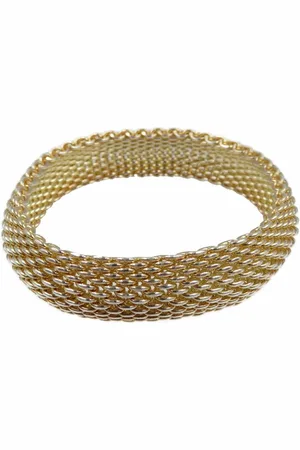 Tiffany & Co. Preloved Mesh Cuff Bracelet Gold Women - Silver - - One Size