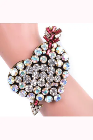 Gucci Preloved Crystal Heart Bracelet Women - Multicolour - One Size