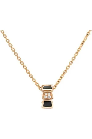 Bvlgari Preloved Serpenti Seduttori Necklace Onyx Pendant Women - Gold - - One Size