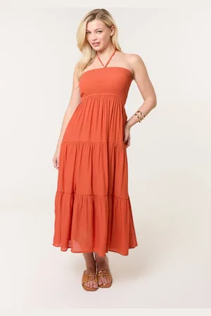 Blue Vanilla Womens Bandeau Tiered Midi Dress - L/XL