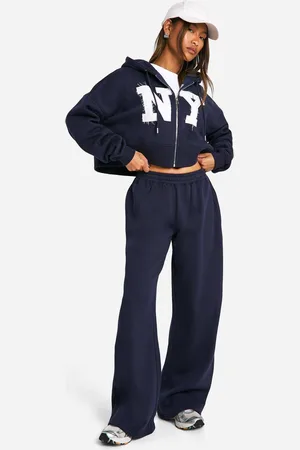 Boohoo Womens NY Self Fabric Applique Straight Leg Jogger - - M