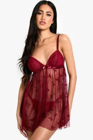 Boohoo Womens Front Bow Lace Babydoll - - 8