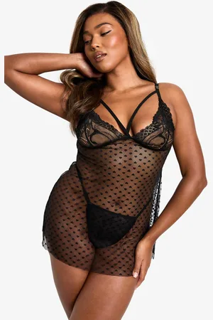 Boohoo Womens Plus Mesh Heart Babydoll - 20