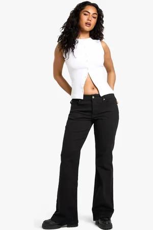 Boohoo Womens The Low Waist Bootcut Jean - - 12/32L