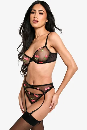 Boohoo Womens Cherry Embroidered String - - 6