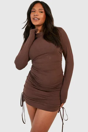 Boohoo Womens Plus Premium Super Soft Ruched Mini Dress - - 18