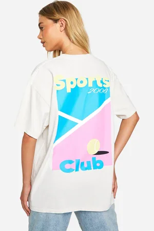 Boohoo Womens Padel Club Sports Slogan Printed Oversized T-shirt - - XL