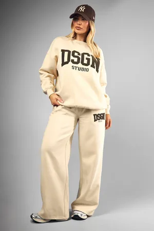 Boohoo Womens DSGN Studio Towelling Applique Straight Leg Jogger - - XL