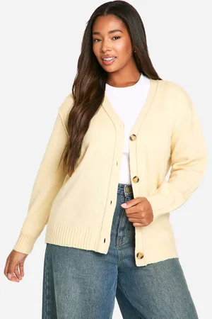 Boohoo Womens Plus Seam Detail Soft Knit Boyfriend Oversized Cardigan - - 24