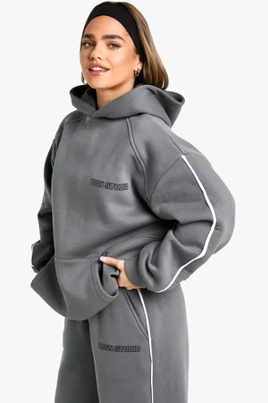 Boohoo Womens Petite Side Stripe DSGN Sport Hoodie - - L
