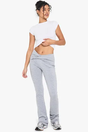Boohoo Womens Double Layer Modal Jersey Twist Flare Trouser - - 10