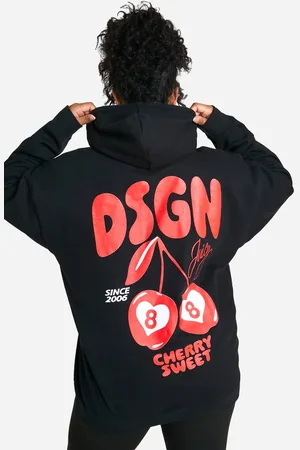 Boohoo Womens Plus DSGN Cherry Oversized Hoodie - - 16