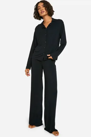 Boohoo Womens Tall Long Sleeve Shirt & Trousers Pyjama Set - - 12