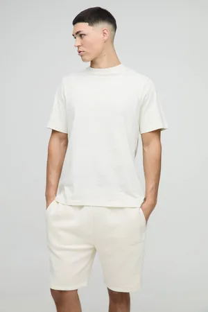 Boohoo Regular Fit BM Signature T-Shirt & Short Set - - M