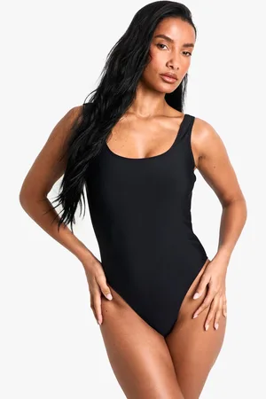 Boohoo Womens Swimwear Essentials Square Neck Tummy Control Swimsuit - - 10