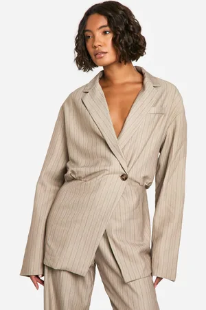 Boohoo Womens Tall Cinched Waist Tailored Jacket - - 12