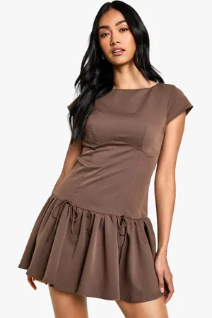Boohoo Womens Woven Cap Sleeve Mini Skater Dress - - 12