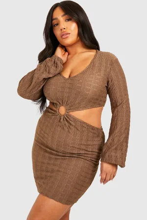 Boohoo Womens Plus Jersey Knitted O- Ring Beach Dress - - 28