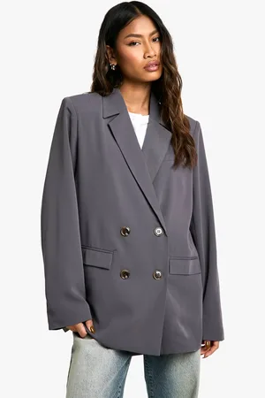 Boohoo Womens Oversized Double Breasted Tailored Blazer - - 6