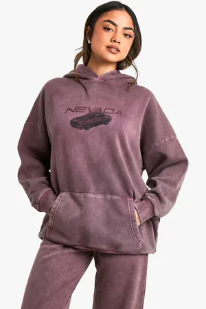 Boohoo Womens Nevada Car Graphic Washed Oversized Hoodie - - M