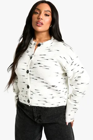 Boohoo Womens Plus Soft Knit Marl Boxy Knitted Cardigan - - 20