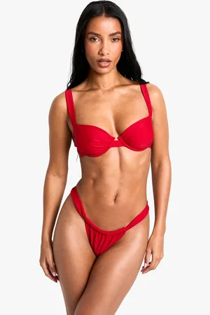 Boohoo Womens Swimwear Essentials Ruched Brief - - 16