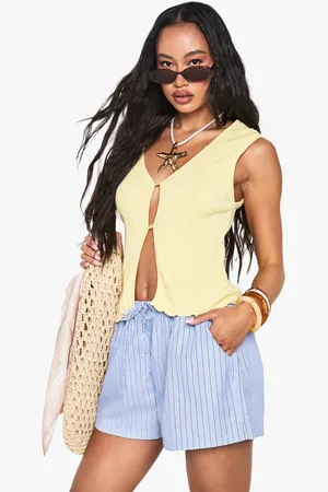 Boohoo Womens Button Front Rib Knitted Waistcoat - - M
