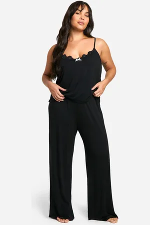 Boohoo Womens Plus Lace Bow Cami & Trouser Pj Set - - 18