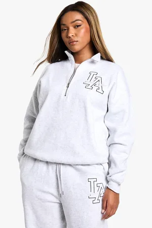 Boohoo Womens Plus LA Embroidered Half Zip jumper - - 26