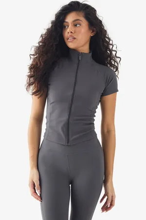 Boohoo Womens DSGN Studio Super Soft Peached Sculpt Zip Through Short Sleeve Top - - XL