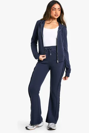 Boohoo Womens NYC Applique Zip Through Shrunken Tracksuit - - XL