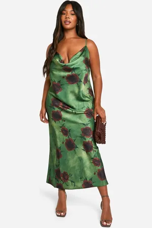 Boohoo Womens Plus Floral Cowl Neck Midaxi Dress - - 20