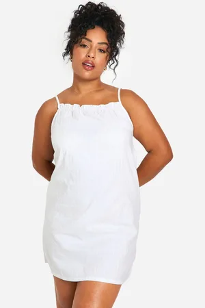 Boohoo Womens Plus Cotton Poplin Strappy Pinstripe Nightie - - 24