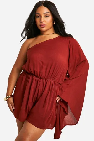 Boohoo Womens Plus Cheesecloth Flare Sleeve Cheesecloth Playsuit - - 26
