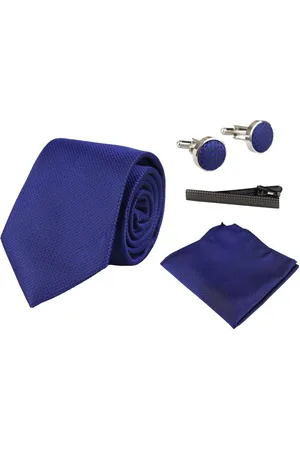 PAUL ANDREW Satin Silk Textured Tie Pocket Square Cuff Links - - One Size